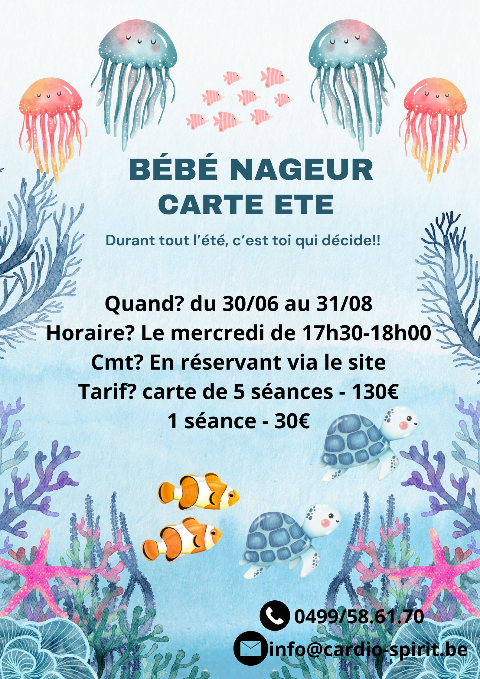 Carte été bébé nageur